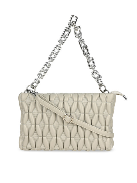 

Rocia Women Beige PU Structured Handheld Bag
