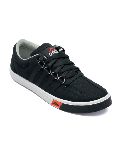 

ASIAN Boys Textile Running Lace-Up Shoes, Black