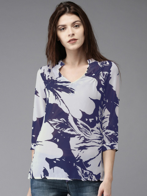 

HERE&NOW Women Off-White Printed Top