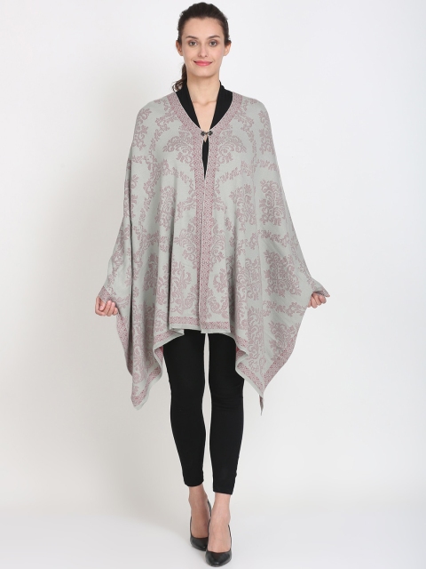 

Knitstudio Women Grey Self Design Knitted Shawl
