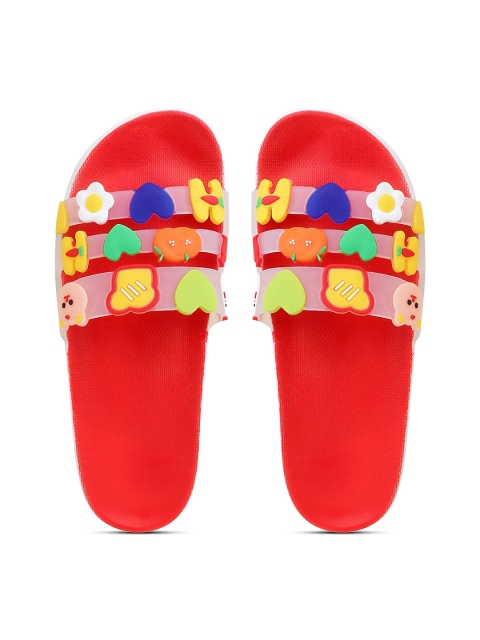 

Pampy Angel Women Red & White Printed Rubber Sliders