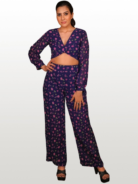 

Hencemade Women Blue Printed Co-Ords Set