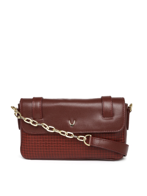 

Hidesign Maroon Textured Shoulder Bag