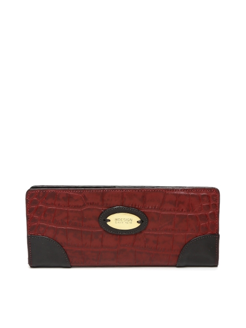 

Hidesign Women Maroon Textured Two Fold Wallet