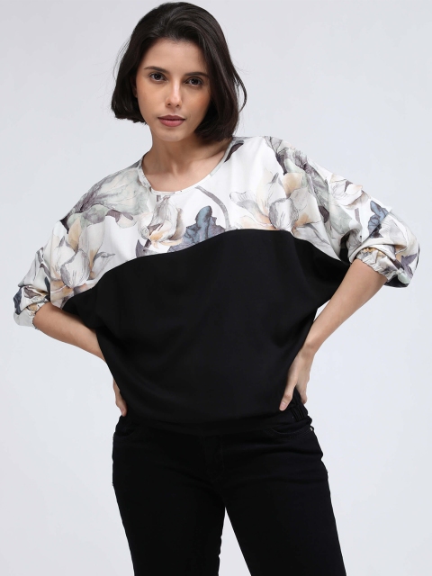 

IDK Black Floral Print Top