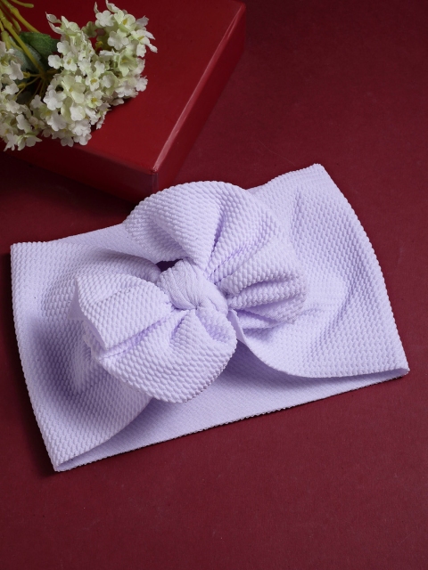 

Babymoon Girls White Textured Bow Bandana Headbands