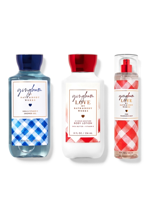 

Bath & Body Works Gingham Fragrance Gift Set - Body Mist + Body Lotion + Shower Gel, Red