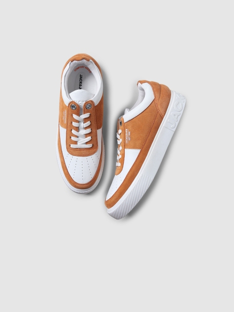 

Jack & Jones Men Colourblocked Leather Sneakers, White