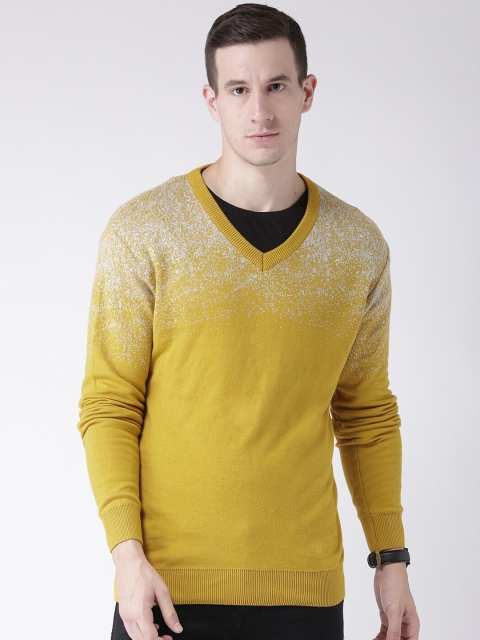 

Club York Men Mustard & White Pullover