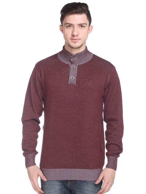 

Club York Men Maroon & Grey Pullover