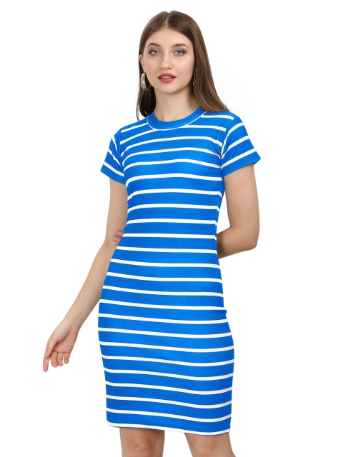 

LOOKFIELD Blue & White Striped Sheath Dress