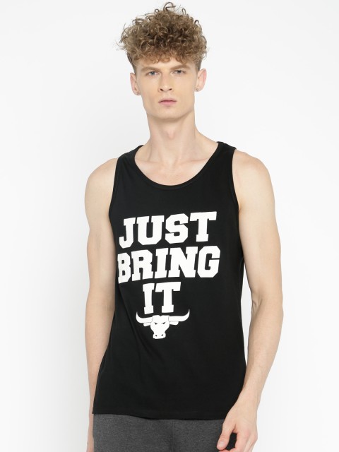 

SayItLoud Men Black Printed Round Neck Lounge T-shirt