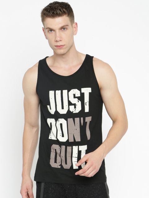 

SayItLoud Men Black Printed Round Neck Lounge T-shirt