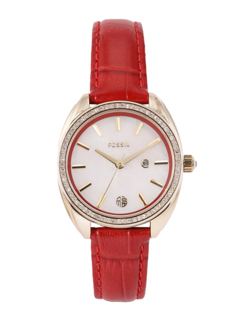 

Fossil Women Vale 3H Mother Of Pearl Analogue Watch BQ3772, White