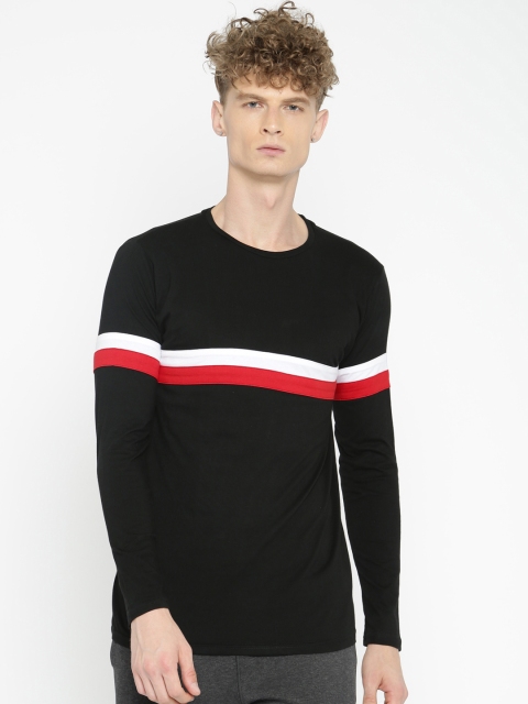 

SayItLoud Men Black Solid Round Neck Lounge T-shirt