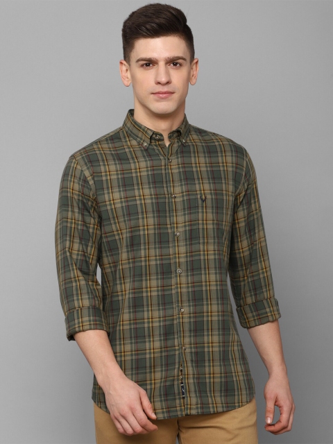 

Allen Solly Men Olive Green Slim Fit Tartan Checks Checked Casual Shirt