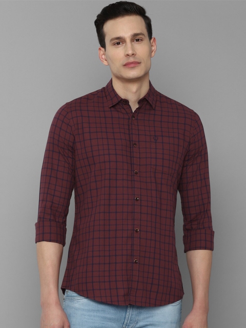 

Allen Solly Men Maroon Tartan Checked Pure Cotton Casual Shirt