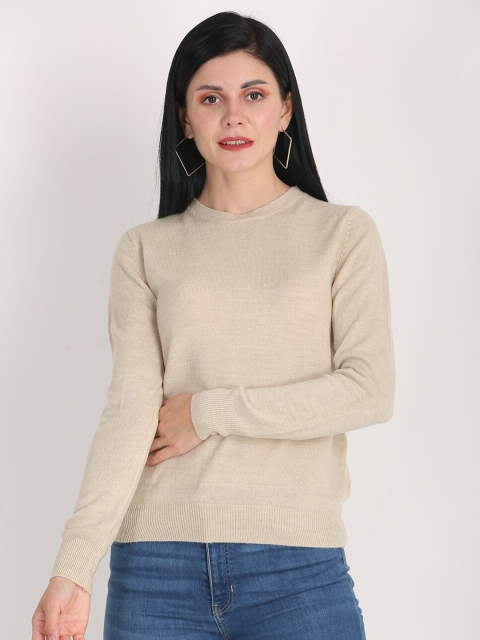 

NoBarr Women Cream-Coloured Pullover