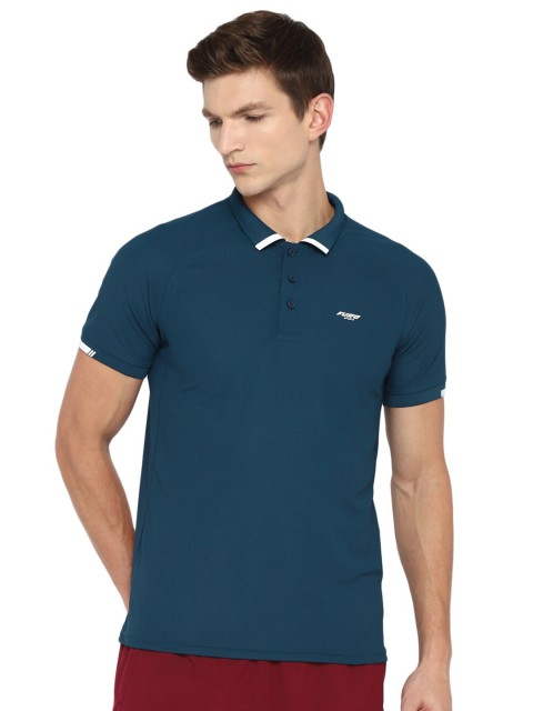 

FURO by Red Chief Men Blue Solid Polo Collar T-shirt
