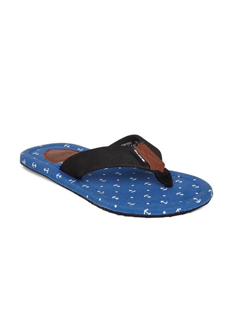 

Duke Men Black & Blue Printed Flip-Flops
