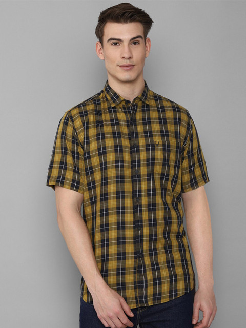 

Allen Solly Men Yellow Slim Fit Tartan Checks Checked Casual Cotton Shirt