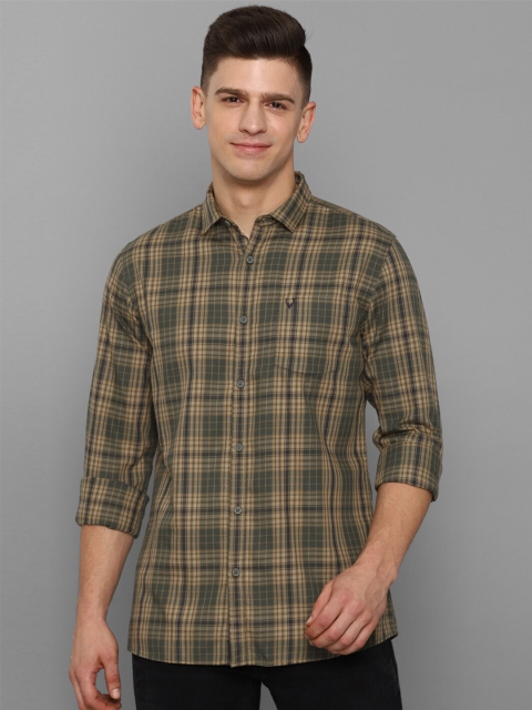 

Allen Solly Sport Men Green And Blue Tartan Check Cotton Casual Shirt