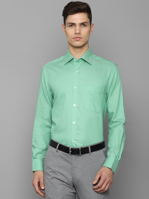 

Louis Philippe Men Green Comfort Printed Formal Pure cotton Shirt