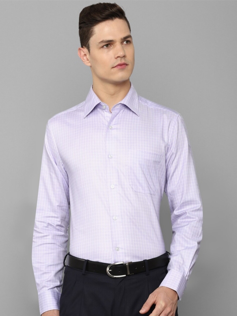 

Louis Philippe Men Purple Checked Cotton Formal Shirt