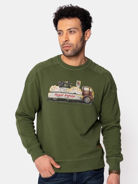 

Royal Enfield Men Green Printed Sweatshirt