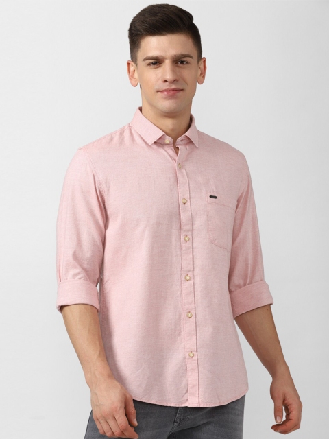 

Peter England Casuals Men Pink Slim Fit Pure Cotton Casual Shirt