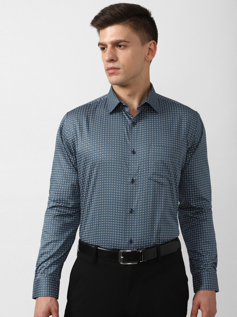 

Van Heusen Men Blue Printed Formal Shirt