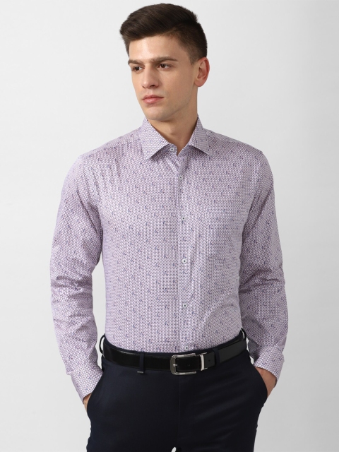 

Van Heusen Men Purple Printed Cotton Formal Shirt