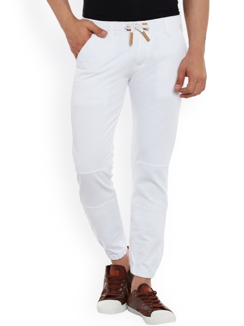 

Rodamo Men White Slim Fit Mid-Rise Clean Look Stretchable Jogger Jeans