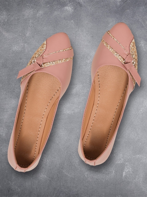 

Moonwalk Women Pink Embellished Ballerinas With Bows Flats
