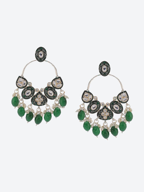 

Biba Gold-Plated Contemporary Jhumkas Earrings, Green
