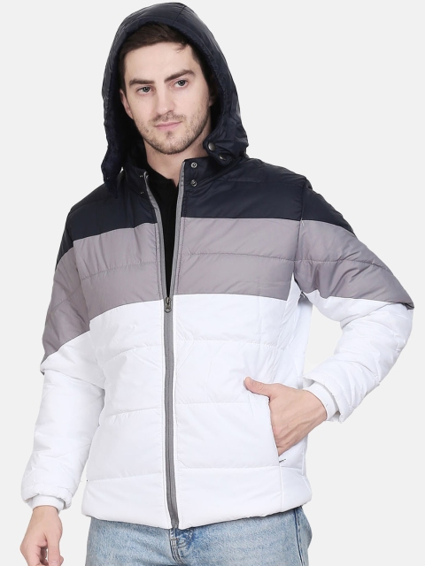 

AD & AV Men Grey Colourblocked Water Resistant Crop Quilted Jacket
