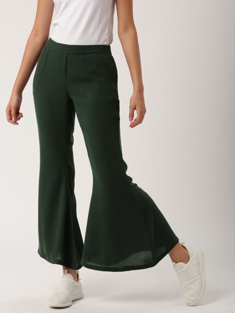 

DressBerry Women Green Tapered Fit Solid Bootcut Trousers