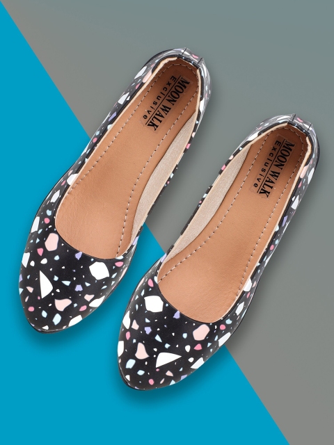 

Moonwalk Women Black Printed Ballerinas Flats