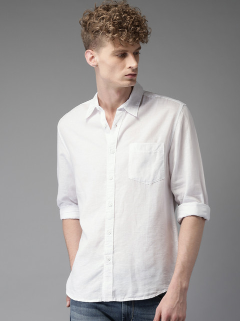 

Moda Rapido Men White Regular Fit Solid Casual Shirt