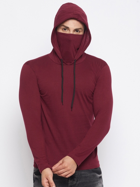 

THE MILLION CLUB Men Maroon Solid T-shirt