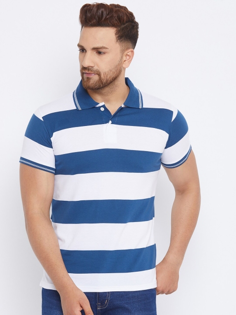 

THE MILLION CLUB Men Blue & White Striped T-shirt