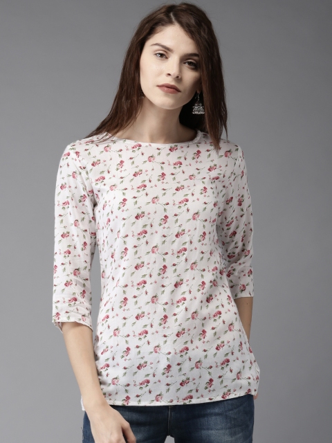 

HERE&NOW Women White Printed Top