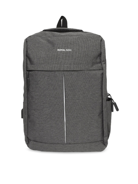 

ROYAL SON Unisex Grey Backpack with USB Charging Port