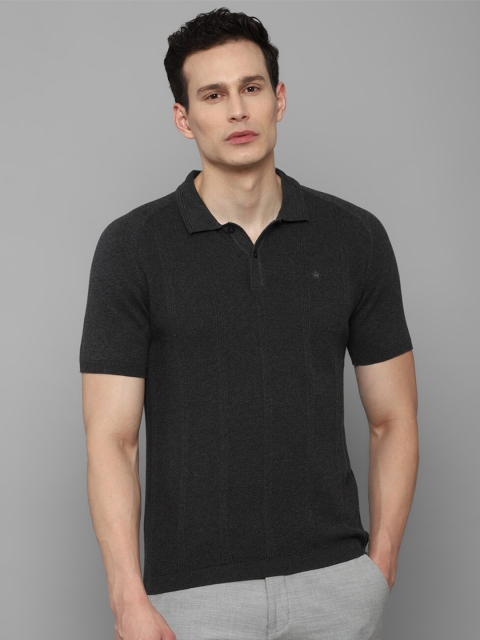 

Louis Philippe Men Grey Cotton Polo Collar T-shirt