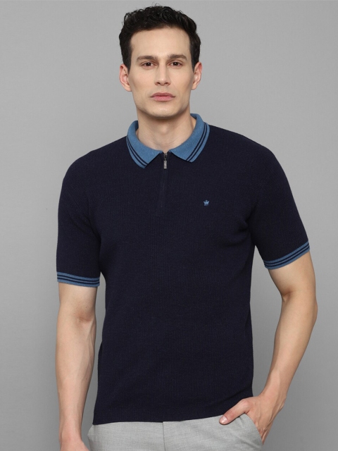 

Louis Philippe Men Navy Blue Polo Collar T-shirt