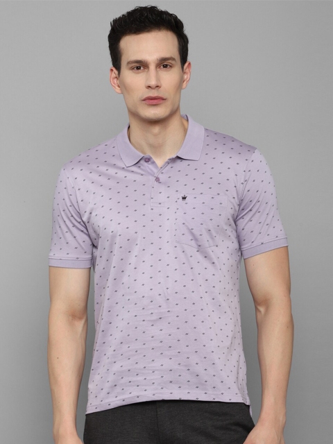 

Louis Philippe Men Purple Conversational Printed Polo Collar T-shirt