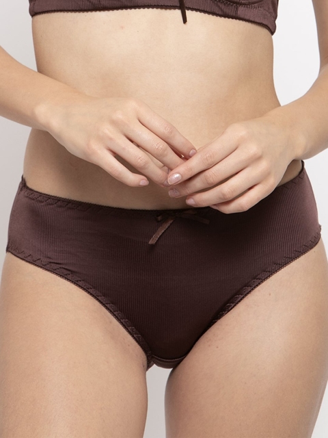 

PrettyCat Women Brown Solid Bikini Briefs