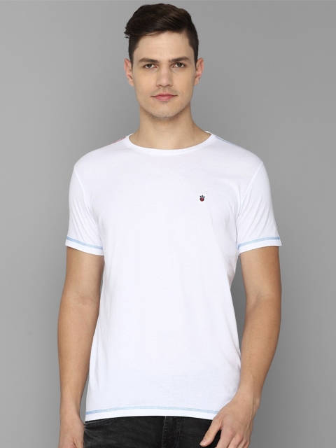 

Louis Philippe Jeans Men White Solid Slim Fit Cotton T-shirt