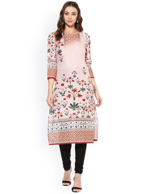 

Ahalyaa Women Pink Printed Straight Kurta