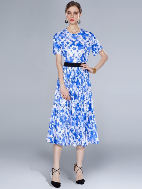 

JC Collection Women White & Blue Printed Co-ords